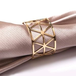 Geometric Hollow Napkin Rings, Set of 4